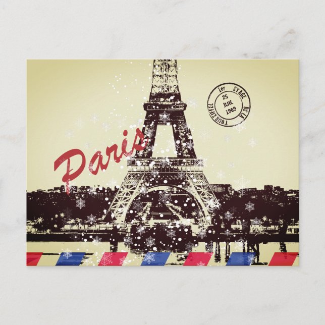 Paris Postcard Feiertagspostkarte (Vorderseite)