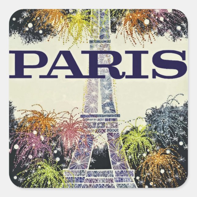 Paris: Poster-Aufkleber Quadratischer Aufkleber (Vorderseite)