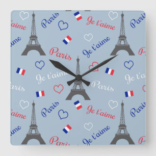 Paris Quadratische Wanduhr