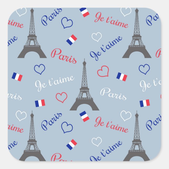 Paris Quadratischer Aufkleber (Vorderseite)