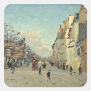 Paris, Quai de Bercy, Snow Effect, c.1873-74 Quadratischer Aufkleber