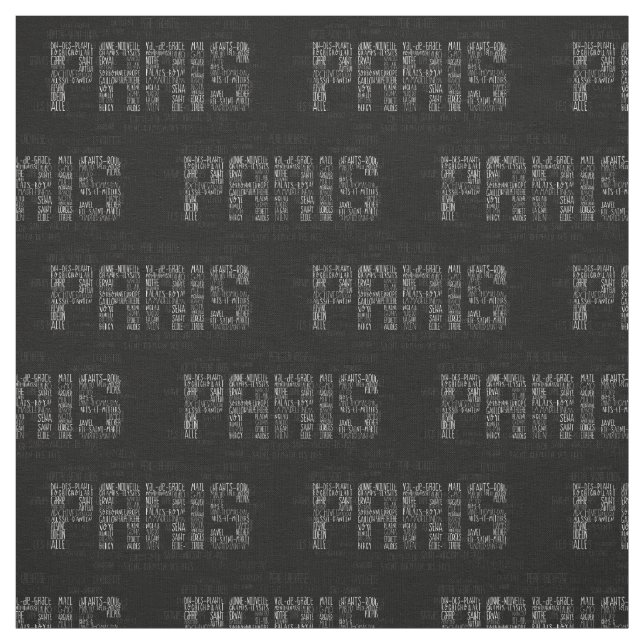 Paris Quarters Typografic Word Art Stoff (Muster)
