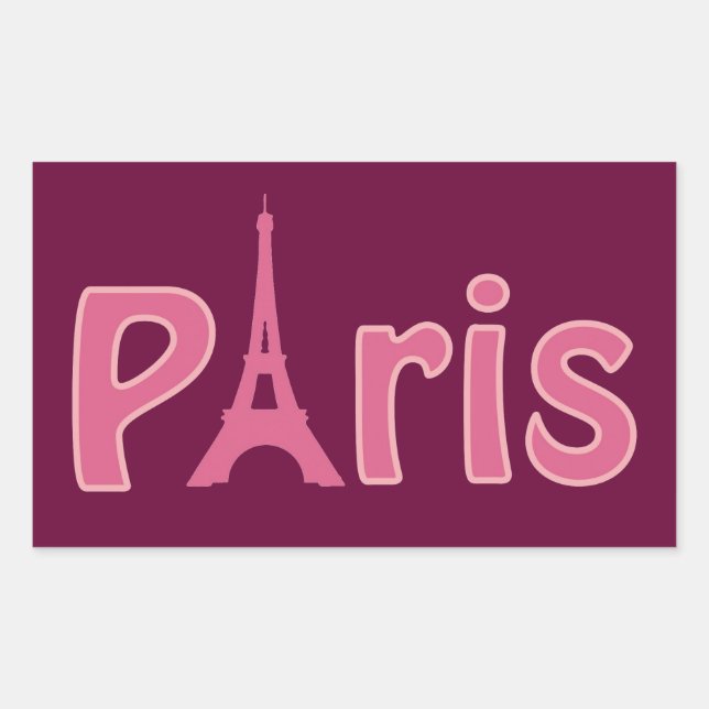 Paris Rechteckiger Aufkleber (Vorderseite)