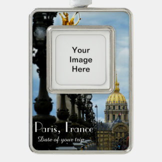 Paris-Reise-Weihnachtsverzierung kundengerecht Rahmen-Ornament Silber