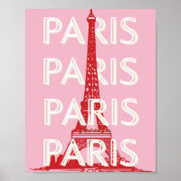 Paris, Reisemöglichkeiten, Retro Art, Rosa