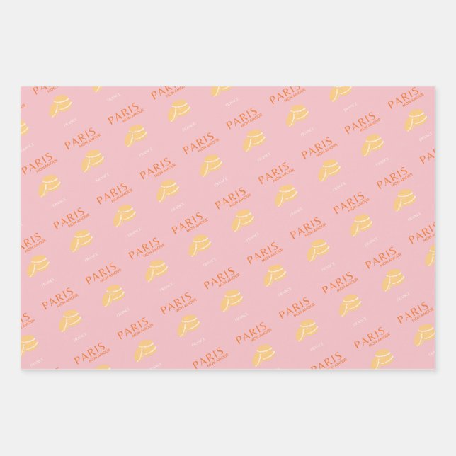 Paris Reisen Kunst, Dichtung und Musik Geschenkpapier Set (Vorderseite)