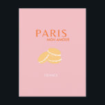 Paris Reisen Kunst, Dichtung und Musik Postkarte<br><div class="desc">Dieses Design ist eine wunderschöne Pariser Reisekunst mit Makaronen inspiriert Thema. Es ist eine perfekte Ergänzung zu jedem Ort und würde eine große Ergänzung Ihres Lebens.</div>