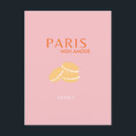 Paris Reisen Kunst, Dichtung und Musik Postkarte<br><div class="desc">Dieses Design ist eine wunderschöne Pariser Reisekunst mit Makaronen inspiriert Thema. Es ist eine perfekte Ergänzung zu jedem Ort und würde eine große Ergänzung Ihres Lebens.</div>