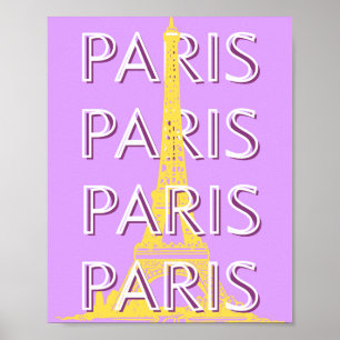 Paris, Reisen Kunst, Minimalistisch, Pastel Travel Poster