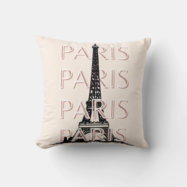 Paris Reisen Kunst, Reisen Kunst, Pastel, Minimali Kissen (Vorderseite)