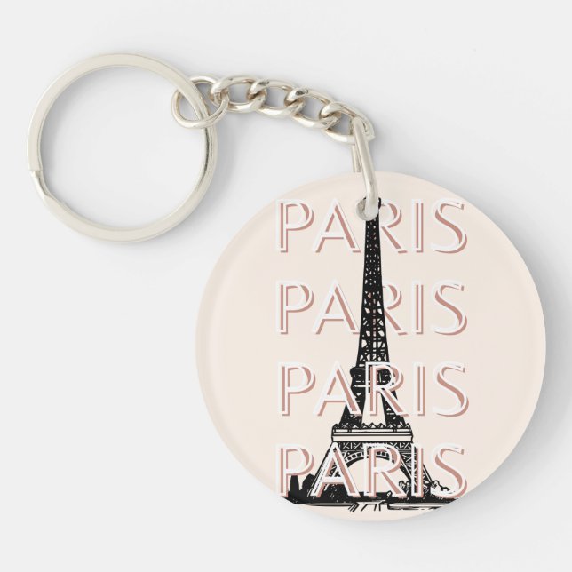Paris Reisen Kunst, Reisen Kunst, Pastel, Minimali Schlüsselanhänger (Vorderseite)