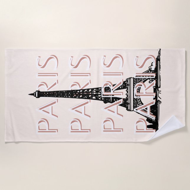 Paris Reisen Kunst, Reisen Kunst, Pastel, Minimali Strandtuch (Vorderseite)