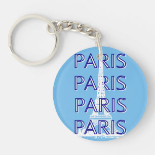 Paris Reisen Kunst, Reisen Kunst, Preppy Art, Blue Schlüsselanhänger
