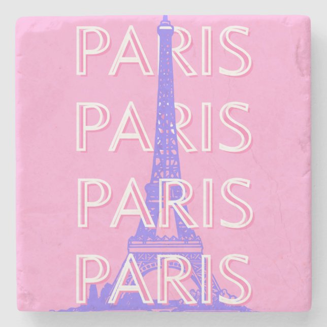 Paris Reisen Kunst, Reisen Kunst, Rosa Steinuntersetzer (Vorderseite)