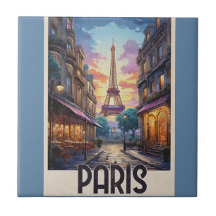 Paris Reiseplakat Fliese