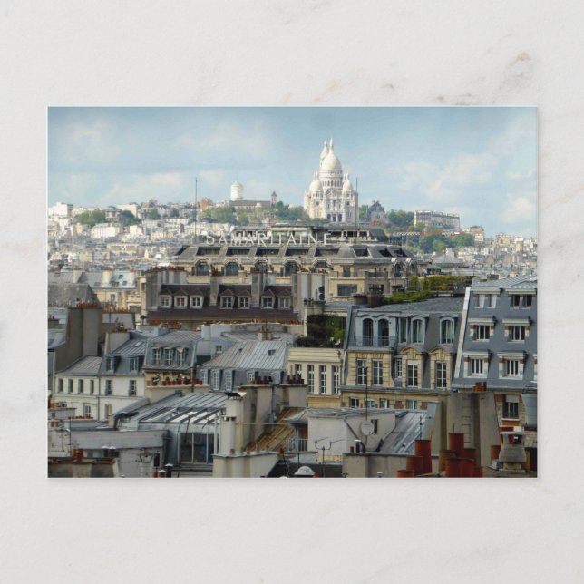 Paris Rooftops und Sacre Coeur Postcard Postkarte (Vorderseite)