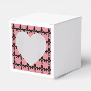 Paris Rosa & Schwarze Fleur de Lis Partygeschenkbo Geschenkschachtel