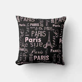 Paris, rosa und schwarz, Paris, Paris Kissen