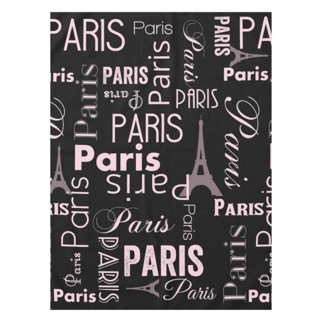 Paris rosa und schwarz tischdecke (Vorderseite)