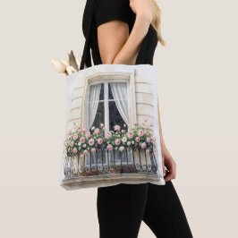 Paris-Rosen-Balkon-Aquarell Tasche