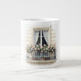 Paris Rosenbalkon Aquarell Jumbo-Tasse
