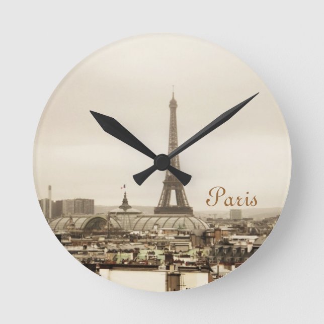 "Paris" Runde Wanduhr (Vorderseite)