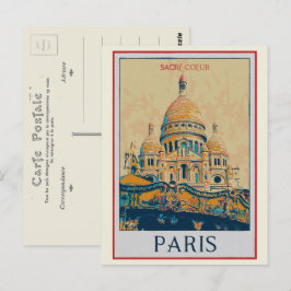 Paris Sacré Coeur Illustration Frankreich Postkarte