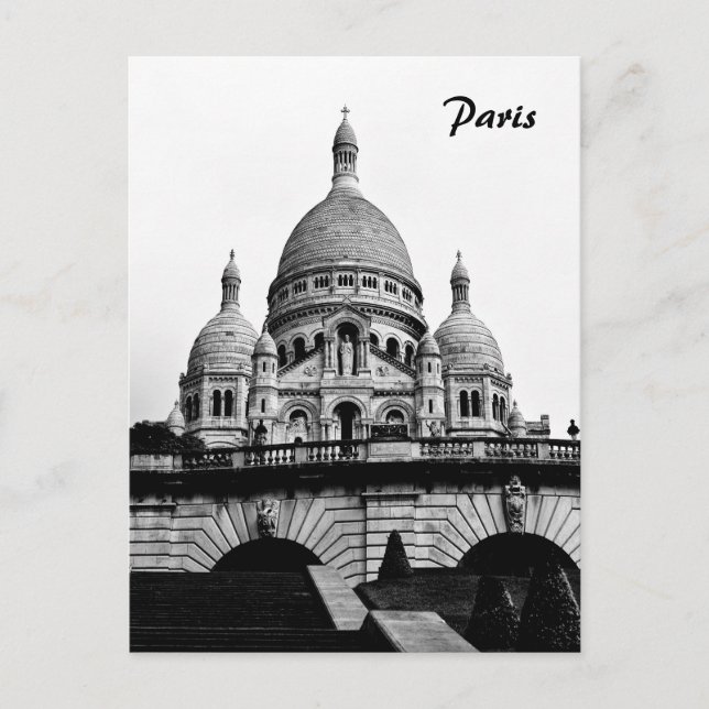 Paris & Sacre Coeur, Montmartre Church, Frankreich Postkarte (Vorderseite)