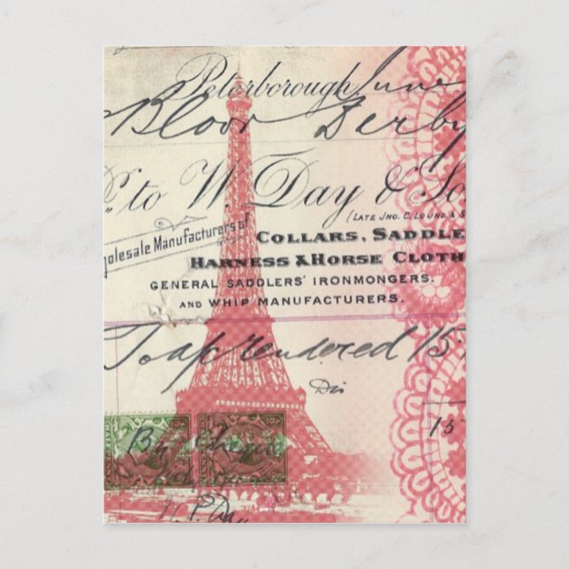 Paris schicke französische Skripte platzieren eine Postkarte (Vorderseite)