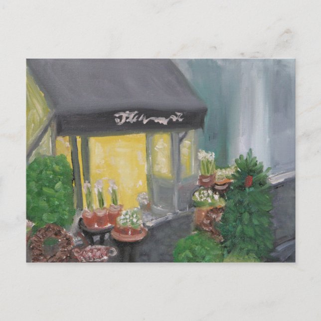 "Paris Shopping by candlelight" Postkarte (Vorderseite)