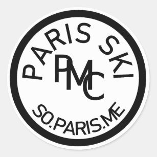 Paris Ski Co., Vintage Ski-Marke Runder Aufkleber