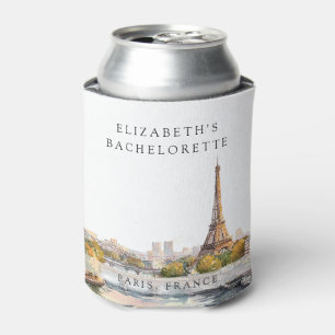 Paris Skyline Aquarell Junggesellinnen-Abschied Dosenkühler