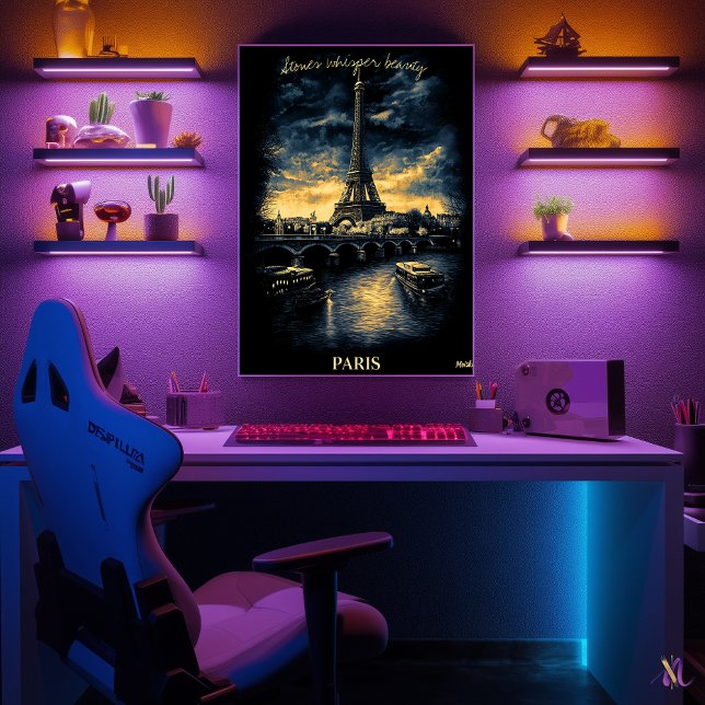 Paris Skyline - Charcoal Monochrom Kunst - Urban Poster (Von Creator hochgeladen)