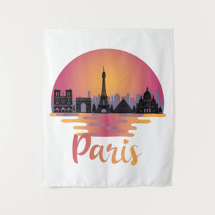 Paris Skyline - Frankreich Reisen Wandteppich
