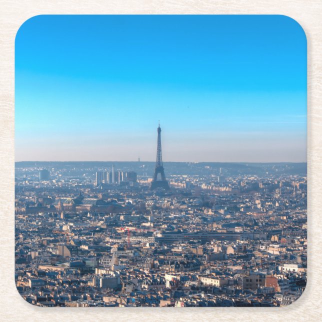 Paris Skyline Rechteckiger Pappuntersetzer (Vorderseite)