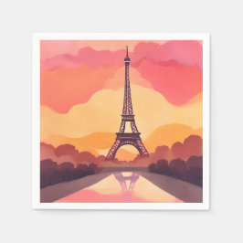 Paris Sonnenuntergang | Eiffelturm Frankreich Aqua Serviette
