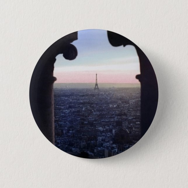 Paris-Sonnenuntergang-Knopf Button (Vorderseite)