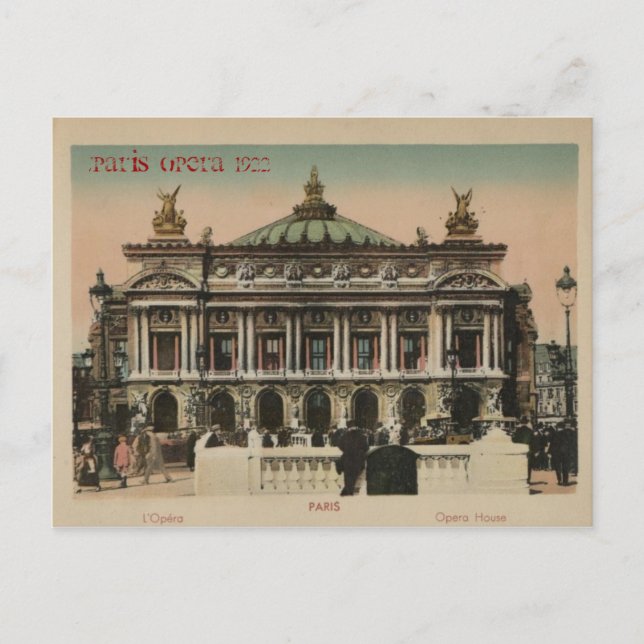Paris Souvenier L'Paris Opera House Postkarte (Vorderseite)