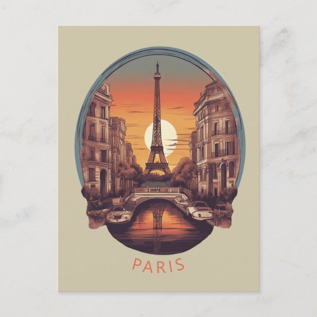 Paris, Stadt der Liebe und des Lichts Postkarte (Vorderseite)