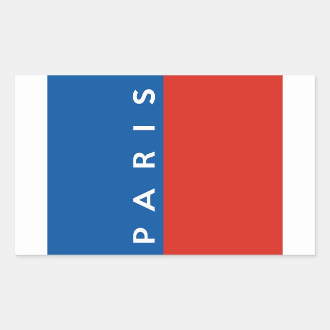 Paris Stadt-Franchise-Land-Name Rechteckiger Aufkleber (Vorderseite)