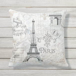 Paris-Stadtcollagen-Entwurf Kissen Für Draußen