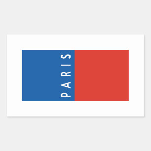 Paris-Stadtflaggenfrankreich-Landtextname Rechteckiger Aufkleber