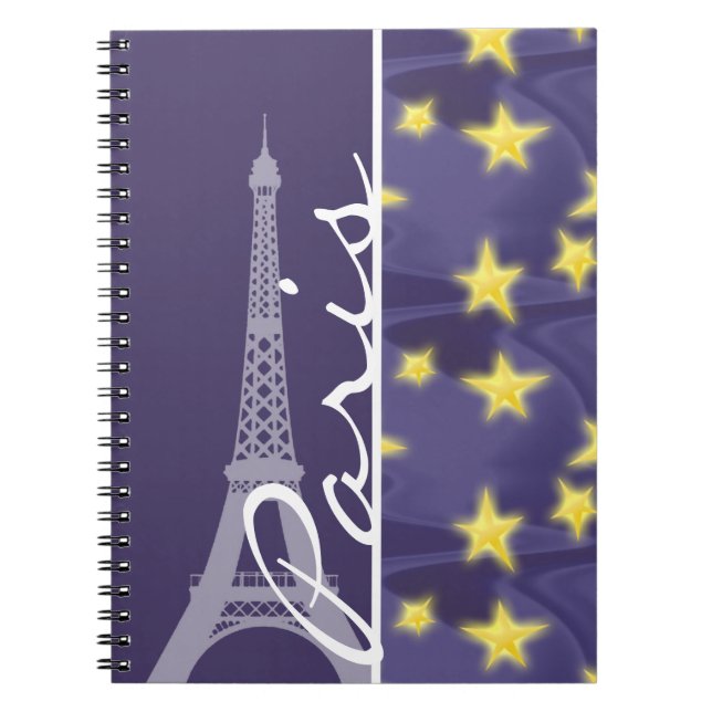 Paris Starry Night; Eiffelturm Notizblock (Vorderseite)