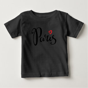 Paris-Stickerei mit Herz Baby T-shirt
