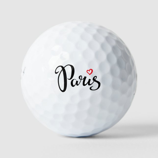 Paris-Stickerei mit Herz Golfball (Vorderseite)