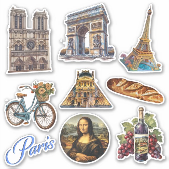 Paris Stickers Aufkleber (Vorderseite)