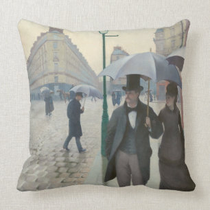Paris-Straßen-regnerischer Tag Kissen