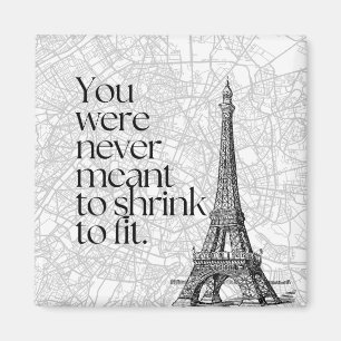 Paris-Straßenkarte und Eiffel-Turm-Zitat-Wandkunst Magnet