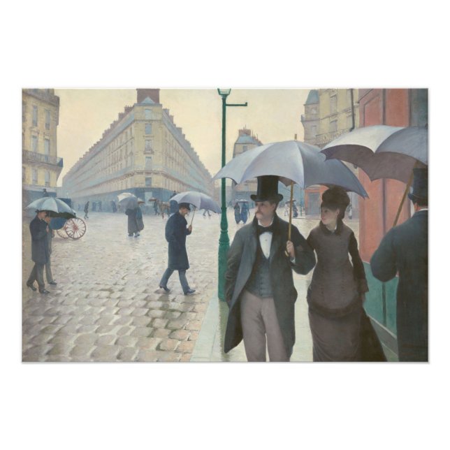 Paris Street; ein beeindruckendes Gemälde am Regen Fotodruck (Vorne)