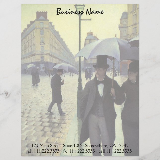 Paris Street Rainy Day by Gustave Caillebotte Briefkopf (Vorderseite)